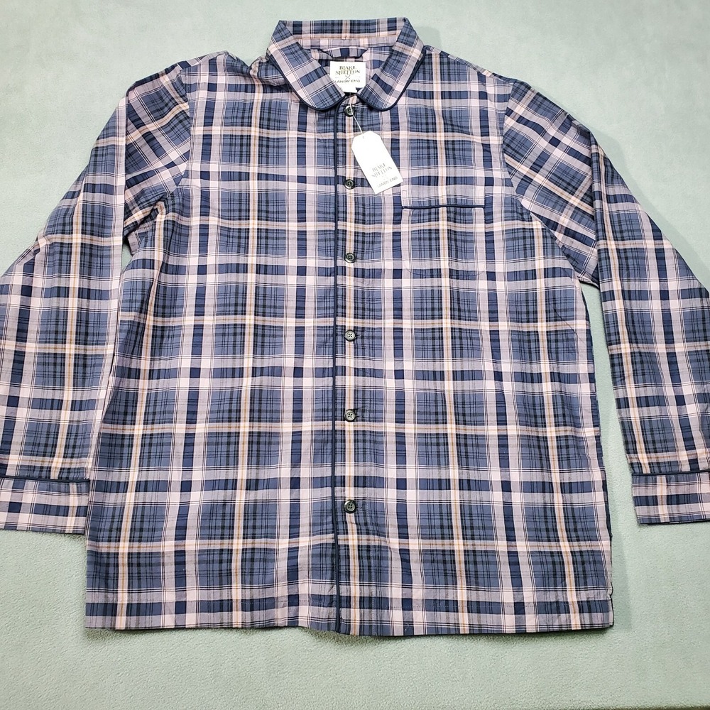 Lands End x Blake Shelton Pajama Shirt Mens Large Purple Plaid w Tags